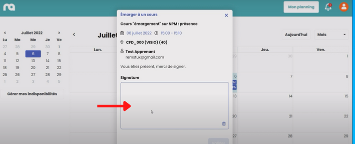 déposer votre signature